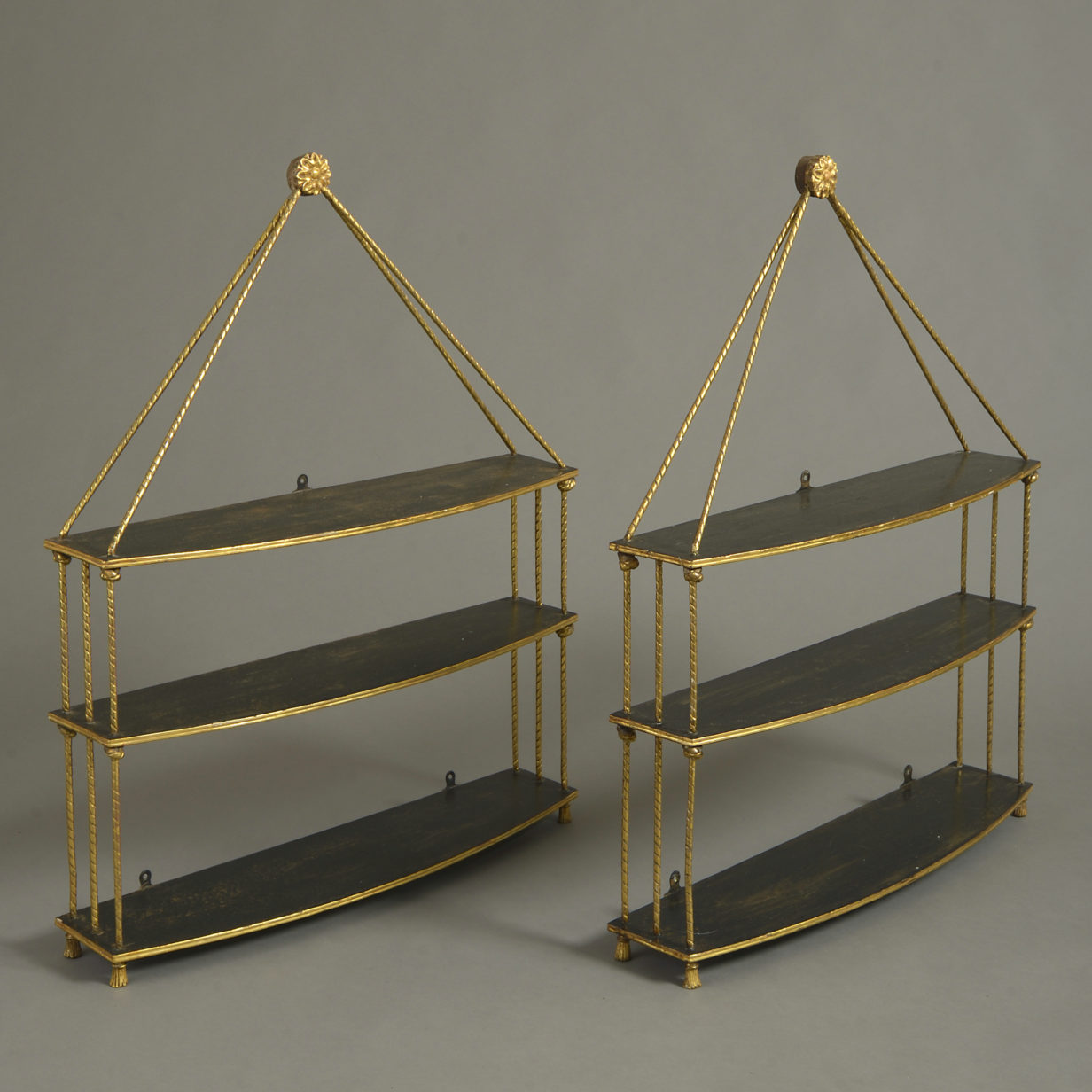 Pair of early 19th century regency hanging shelves
