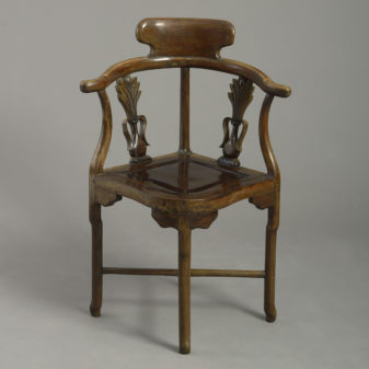 19th century hardwood corner armchair