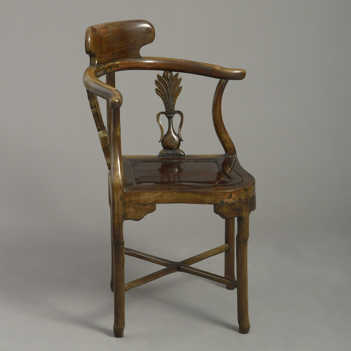 19th century hardwood corner armchair