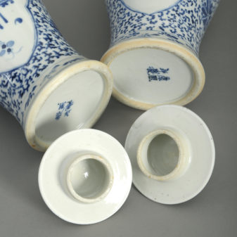 Pair of tongzhi blue and white vases