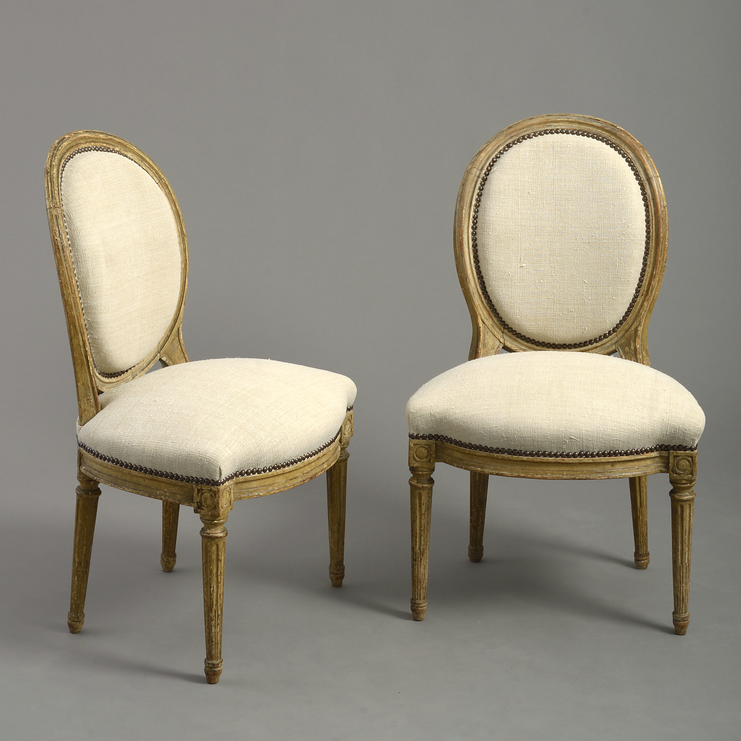 Pair of Late 18th Century Louis XVI Period Painted Side Chairs
