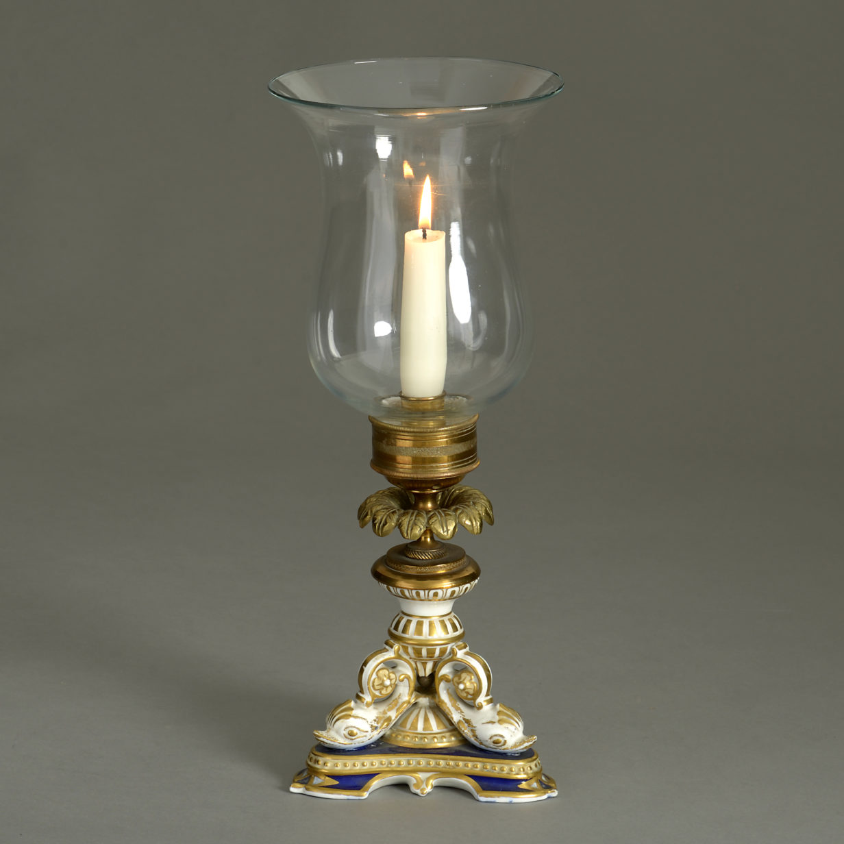 A regency style porcelain storm lantern