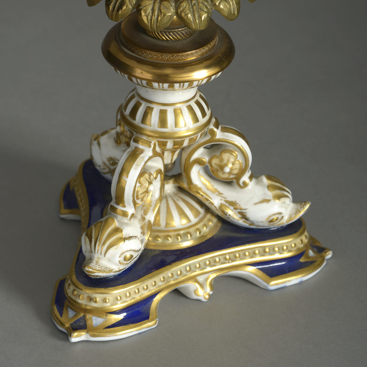 A regency style porcelain storm lantern
