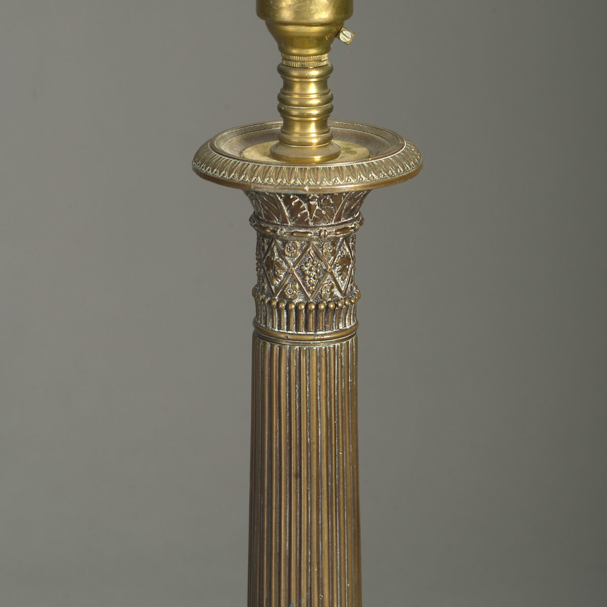 Late 19th century empire style bronze lamp base