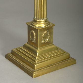 Victorian brass column lamp