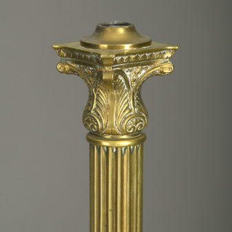 Victorian brass column lamp