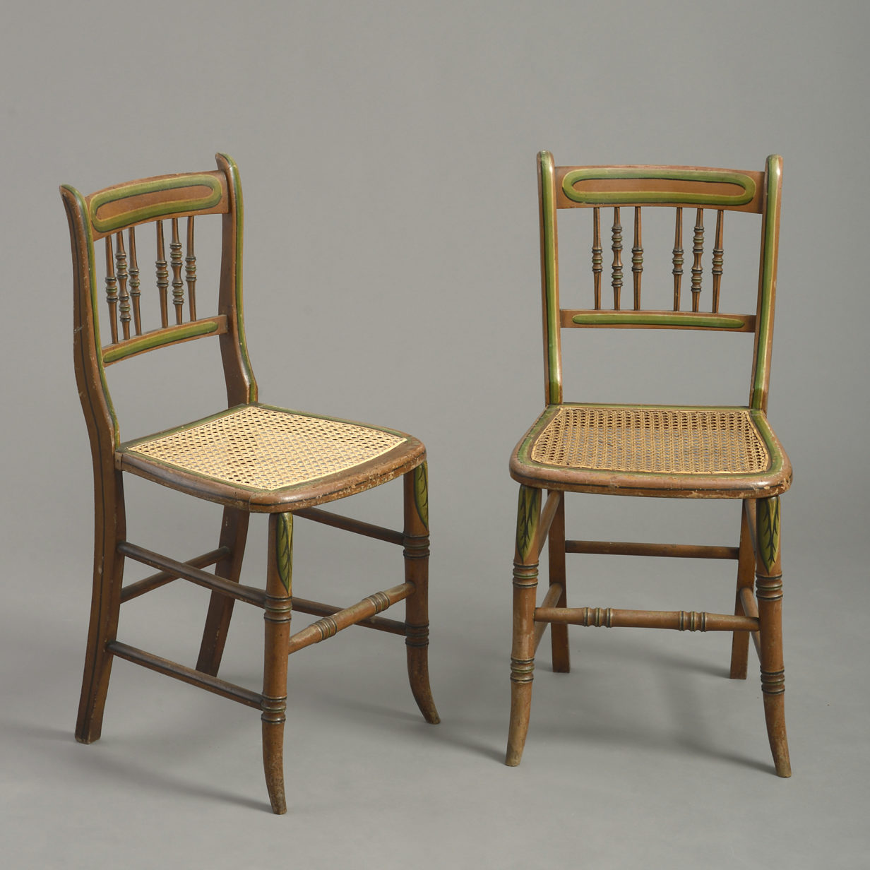 Pair of painted bedroom chairs
