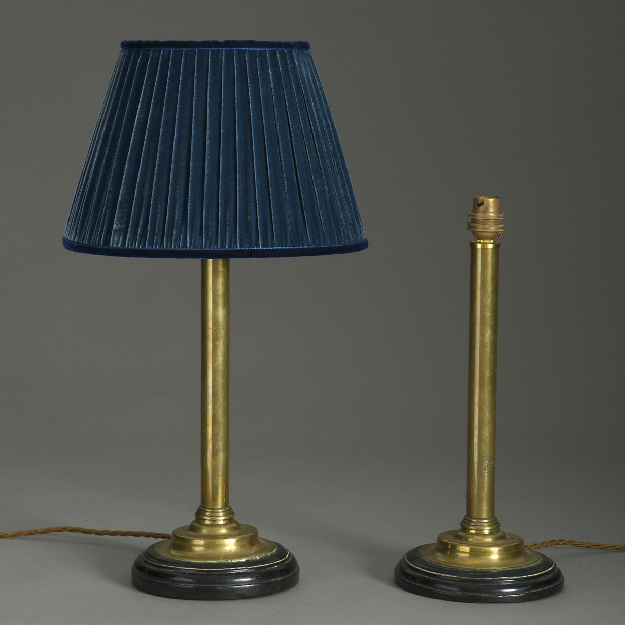 Pair of brass table lamps