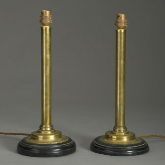 Pair of 19th century brass table lamps