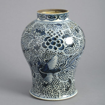 Dark Blue and White Kangxi Vase