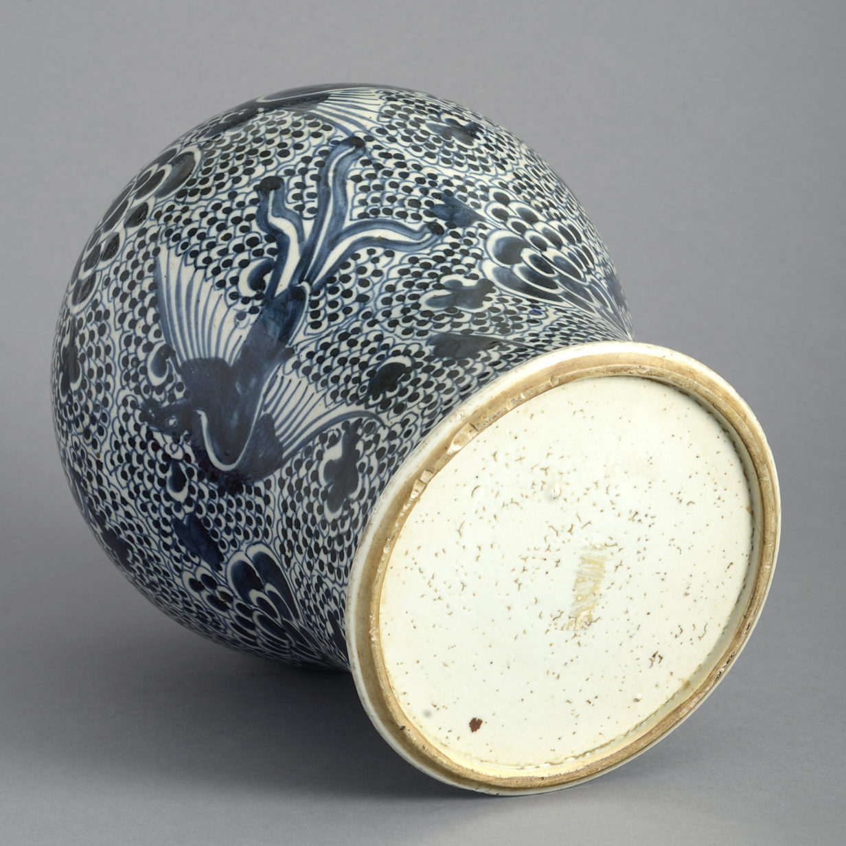 Dark blue and white kangxi vase
