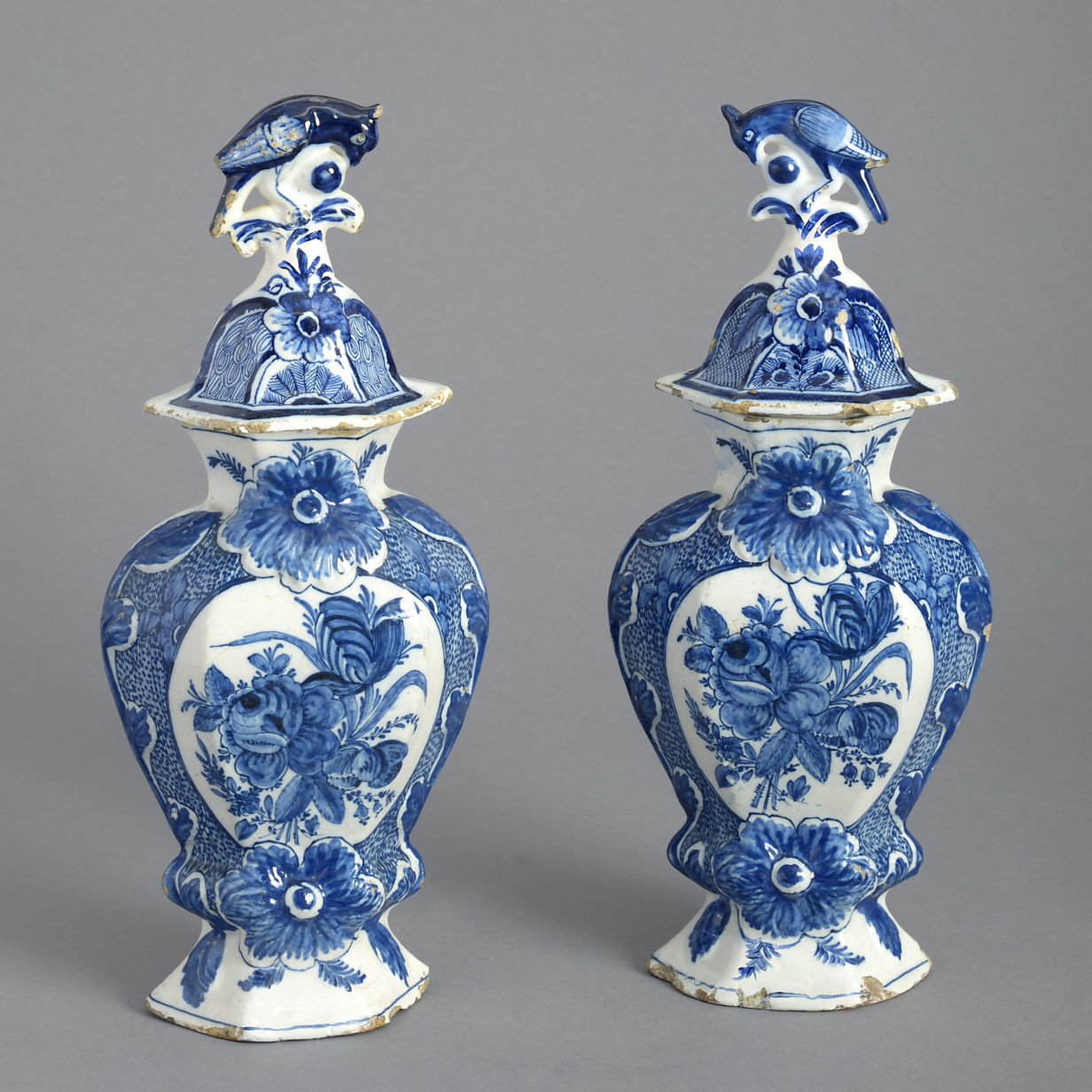 Pair of delft vases