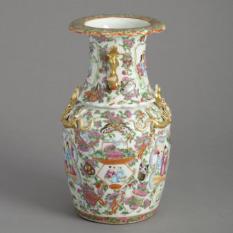19th century famille rose porcelain canton vase