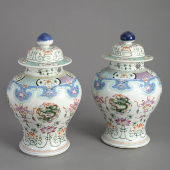 Pair Famille Rose Vases