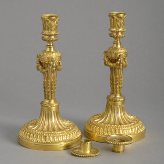 Pair of ormolu candlesticks