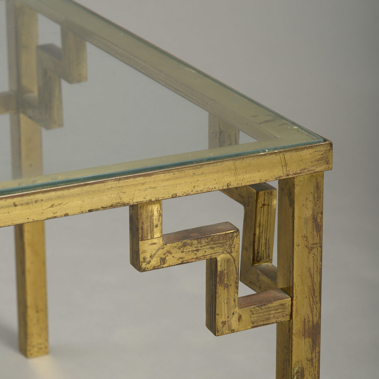 Square brass coffee table