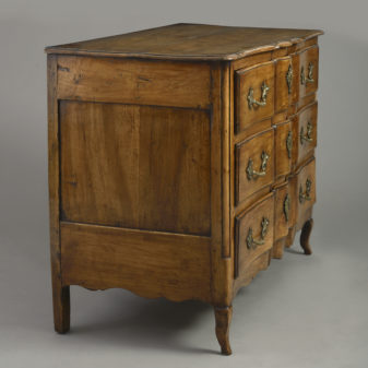 Mid-18th century louis xv period walnut commode