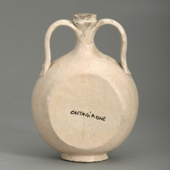 Mid-century sicilian caltagirone pottery sunburst vase