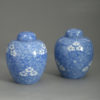 Pair of Japanese Blue and White Jars