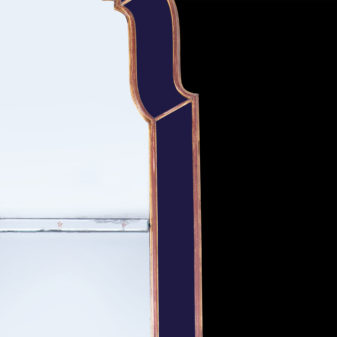 Mid-century blue border glass pier mirror