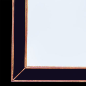 Mid-century blue border glass pier mirror