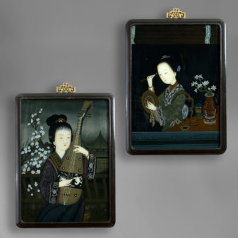 Pair of Reverse Glass Portraits
