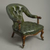 Green leather easy chair