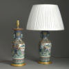 Pair of kutani lamps