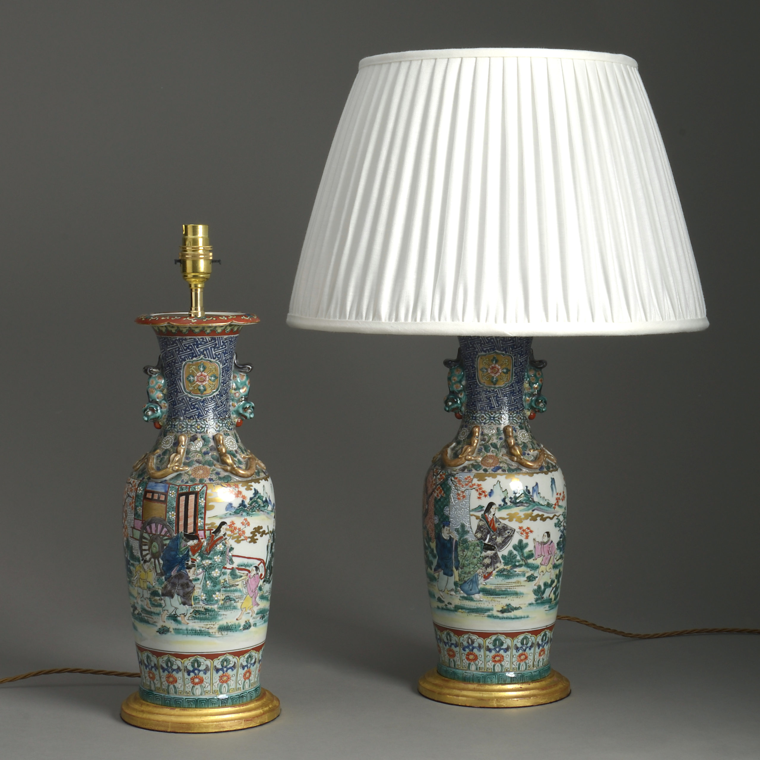 Pair of Kutani Lamps