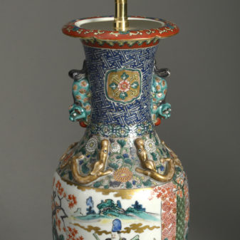 Pair of kutani lamps