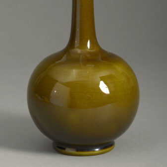 Early 20th century green glazed bottle vase