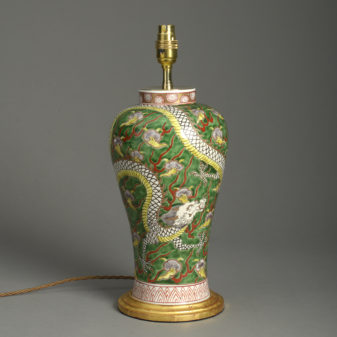19th century porcelain dragon vase lamp