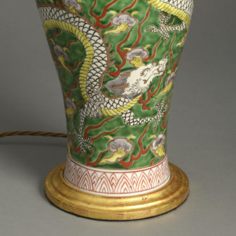 Green dragon vase lamp