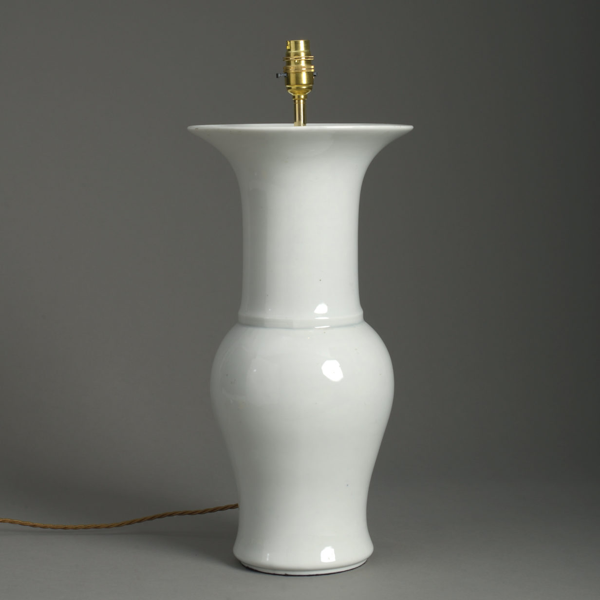 Early 20th century white porcelain vase lamp