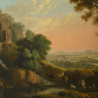 Circle of jan frans van blomen, called orizzonte, a classical landscape