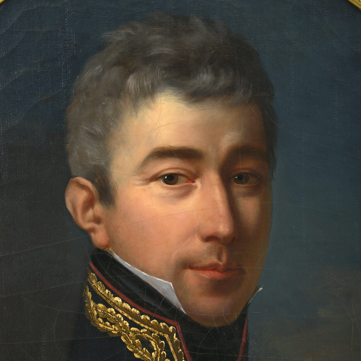 Josephine de gallemant (fl. 1800-1835) portrait of a french lieutenant-colonel