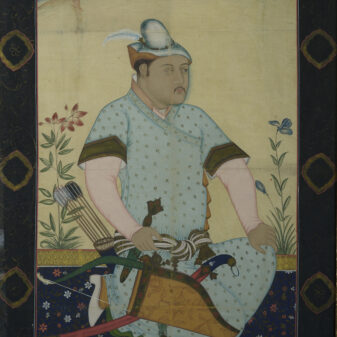 Portrait in gouache of an indian huntsman 3 Indian huntsman gouache portrait