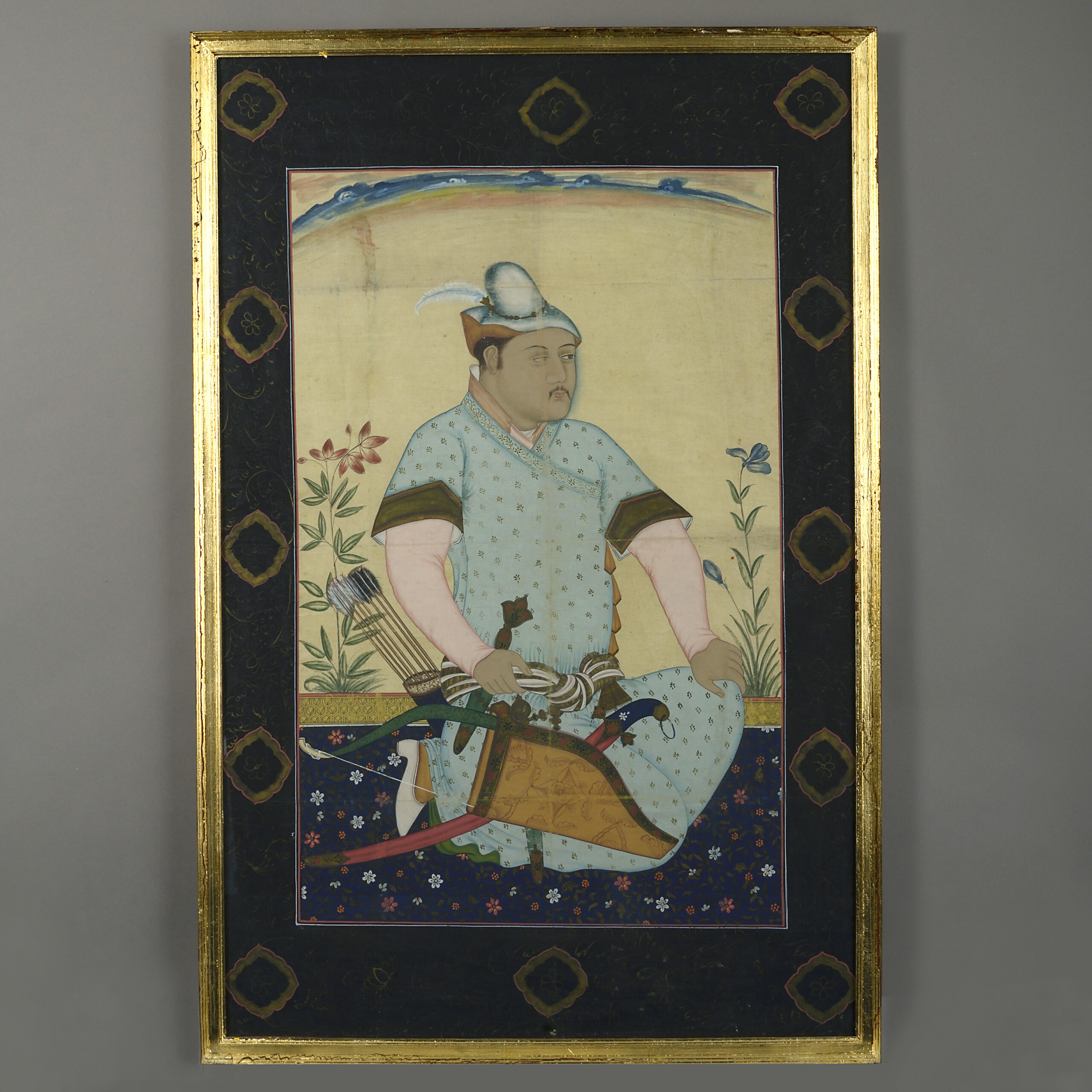 3793-237 Indian huntsman gouache portrait