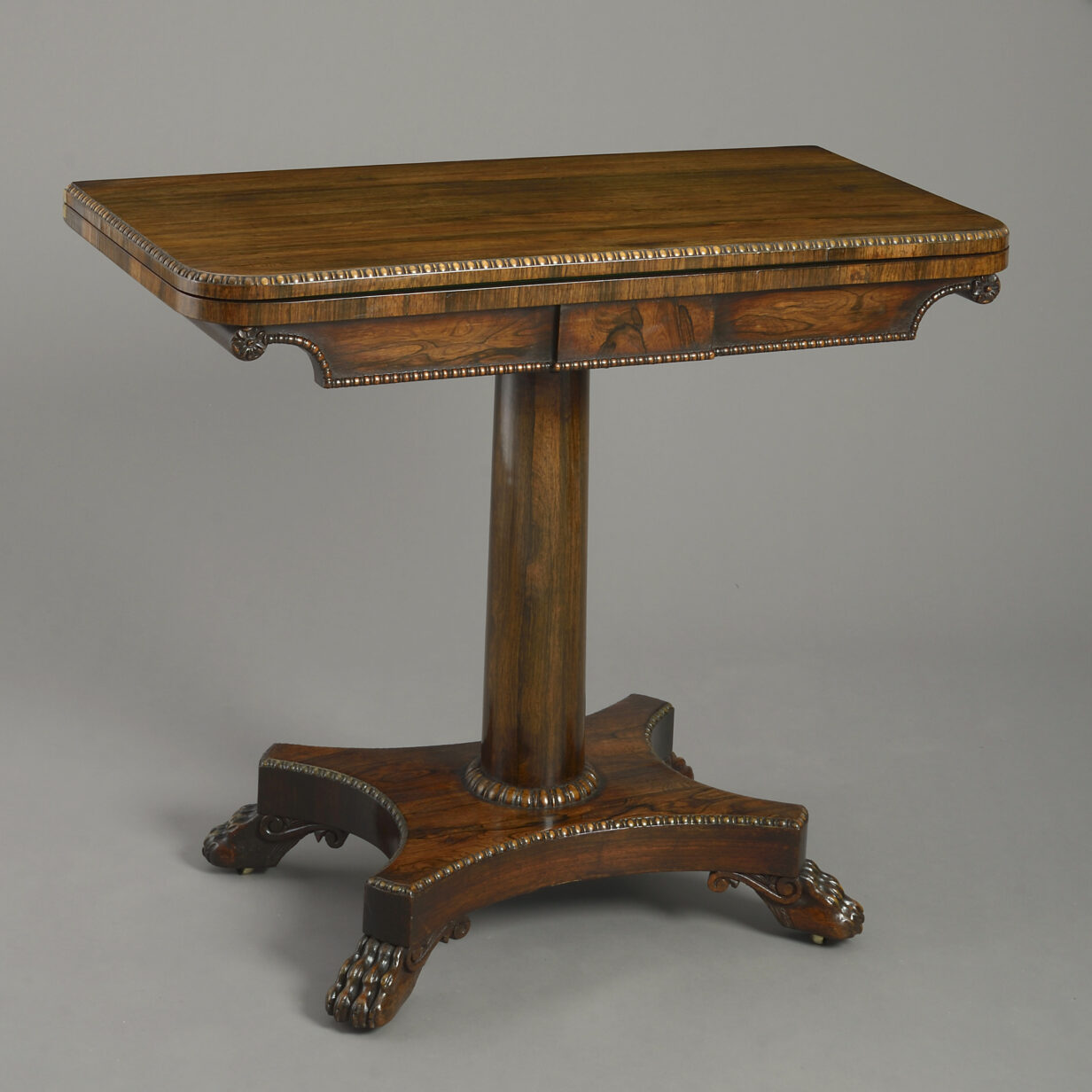 Pair of early 19th century regency period rosewood card tables