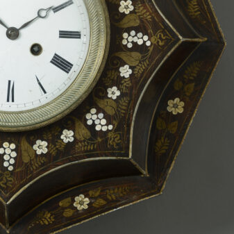 19th century empire period tole cartel clock
