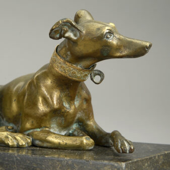 Pair of bronze greyhounds