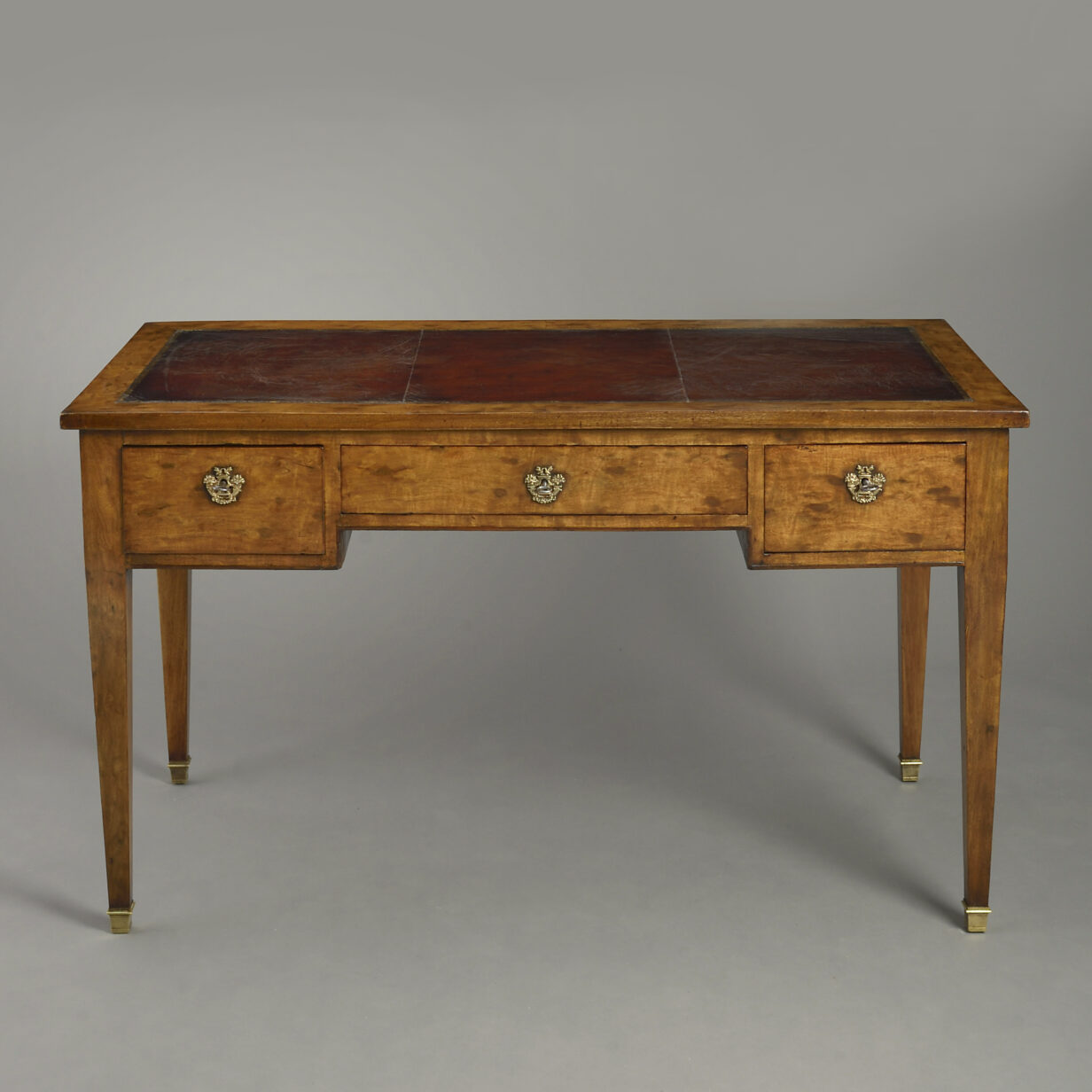 Early 19th century empire period mahogany bureau plat