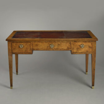 Early 19th century empire period mahogany bureau plat