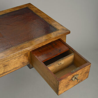 Early 19th century empire period mahogany bureau plat