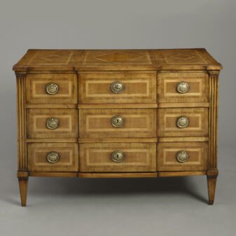 Late 18th century walnut & inlaid commode