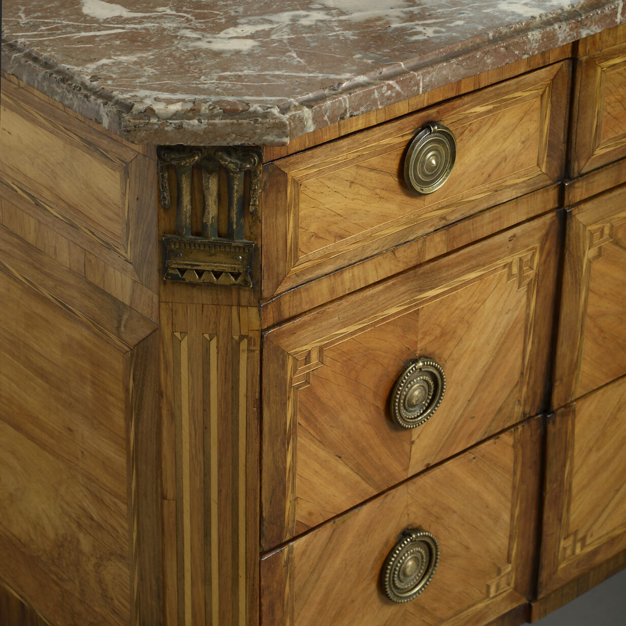18th century louis xvi transitional parquetry commode