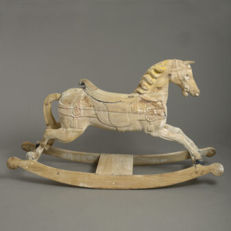19th century victorian carved wooden carousel rocking horse