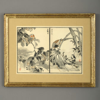 Nine Late 19th Century Meiji Period Woodblock Print