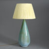 20th century turquoise studio pottery vase lamp