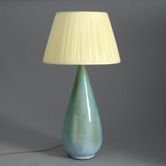 20th Century Turquoise Studio Pottery Vase Lamp